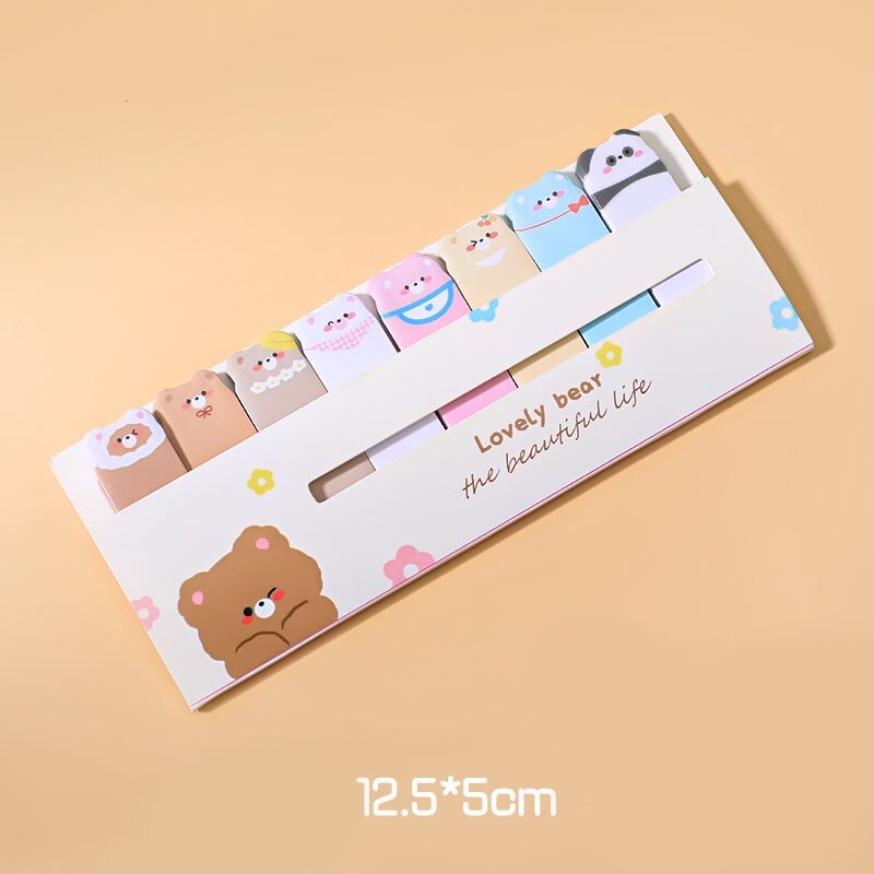 120 Sheets Cartoon Sticky Note Cute Tearable Label Sticker Student Index Sticky Paper