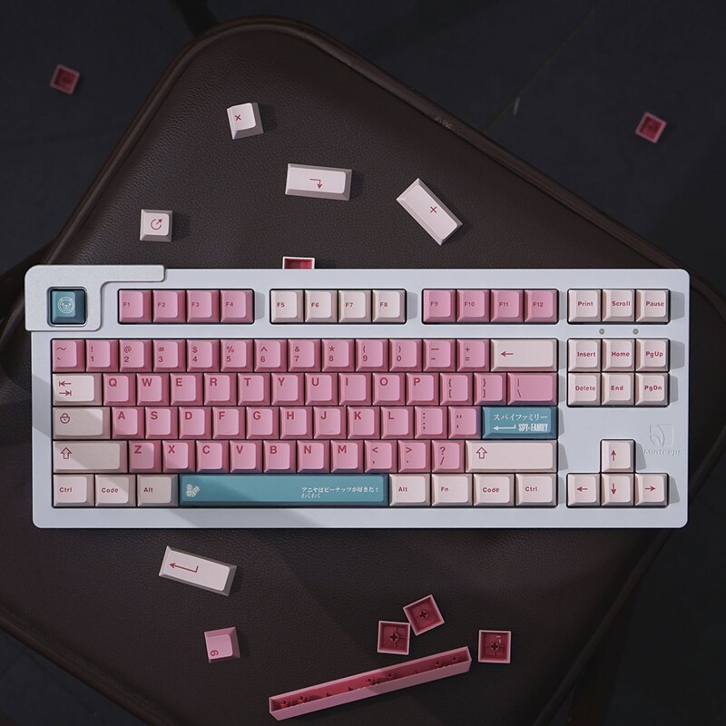 Pink anya keycap 125 keys cherry profile abs double shot keycap for cherry mx switch mechanical keyboard rk61/anne pro 2/gk61