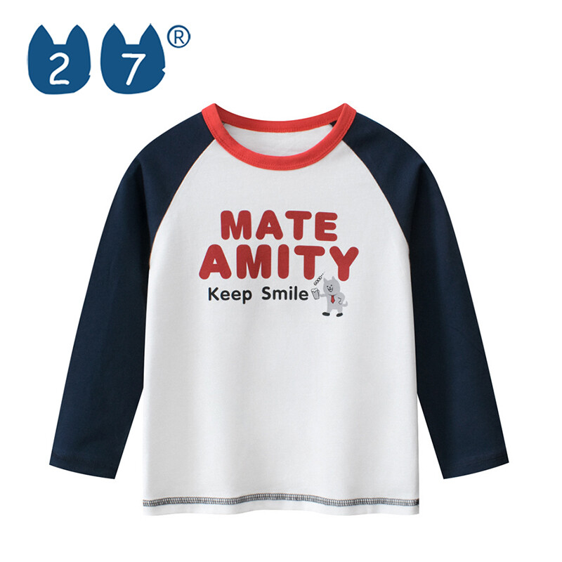 27kids long sleeve t shirt t-shirt tshirt boy clothing baby for kids boys clothes baju kanak budak lelaki anak lelaki lelaki Kids Clothing Below RM49 (Free gift cartoon stickers)