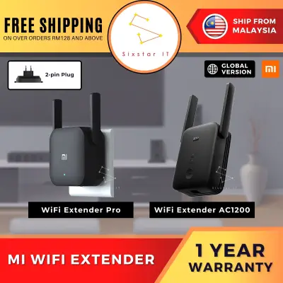 【GLOBAL VERSION /MALAYSIA PLUG】 Xiaomi WiFi Extender Repeater Pro / AC1200 Amplifier Mijia Range Extender Stable Network 2.4G with 2 Antenna