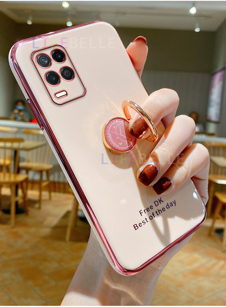 Ốp Lưng LIFEBELLE Dành Cho OPPO A54 4G Ốp Lưng + Giá Đỡ Nhẫn Đeo Ngón Tay, Ốp Điện Thoại Viền Mạ Siêu Mỏng Sáng Bóng Sang Trọng Ốp Bảo Vệ Chống Sốc Cao Cấp Bằng Silicon TPU Mềm