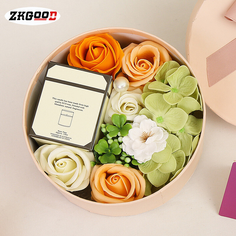 Zkgood ปีใหม่,สร้างสรรค์ในวันวาเลนไทน์สบู่ดอกไม้กล่องกลมขนาดเล็กของขวัญวันเกิดวันหยุดสำหรับแฟนสาว