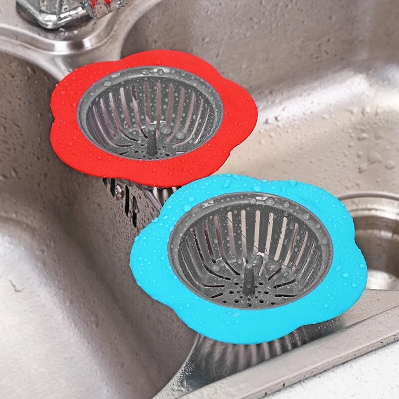 Flower-shaped plastic kitchen sink filter, shower sink drain pipe filter cover, kitchen accessories