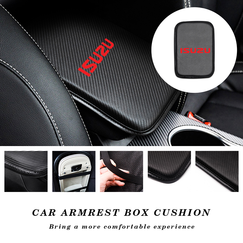 Unbranded Carbon Fiber Style Center Console Armrest Cushion Pad Cover For Cadillac - 1 Piece