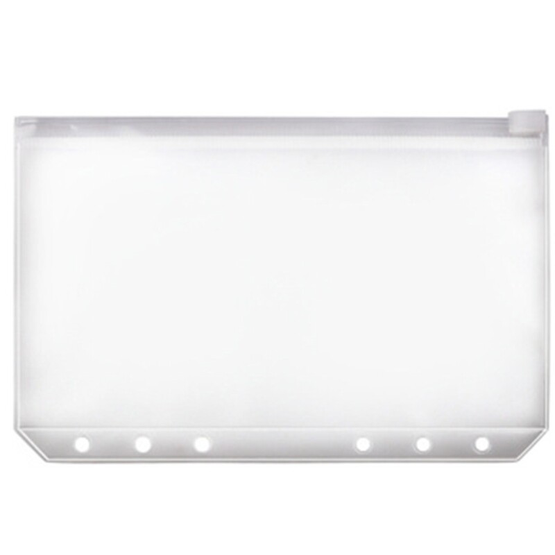 6-Holes Binder Pockets Waterproof PVC Cash Budget Envelopes Zipper Binder Pouches for A5 A6 A7 Size Notebook Binders 4PC