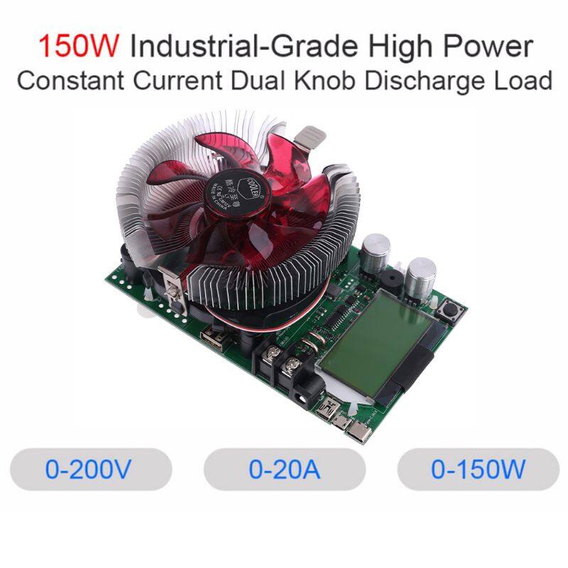 Electronic Load Tester 150W 200V 20A USB Adjustable Current Battery Capacity Testing Module Intelligent Power Meter