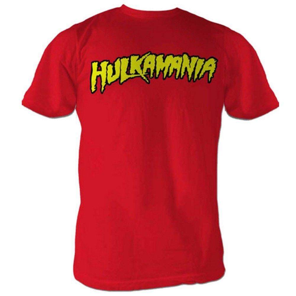 Adult Wrestling Wwe Hulk Hogan Hulkamania Logo Red Costume T-Shirt Tee Gildan Birthday Gift