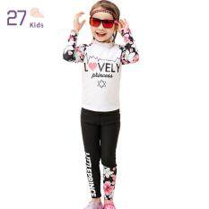 27Kids 2 cái / bộ Bé Hồi Giáo Đồ Bơi Cô Gái Bé Trai Phim Hoạt Hình Dài Tay Áo Bơi Bộ Đồ Trẻ Em