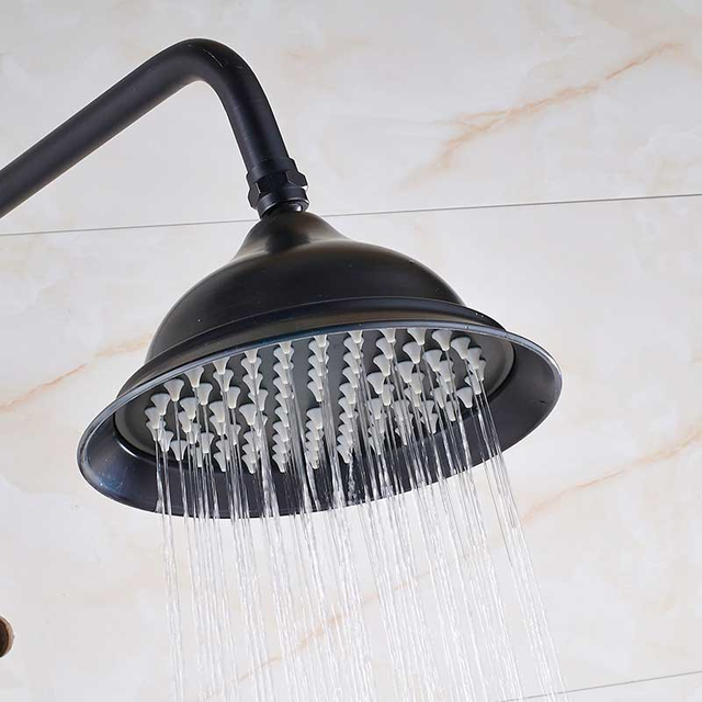 Antique brass shower head brass rain shower faucet head 8 inch shower