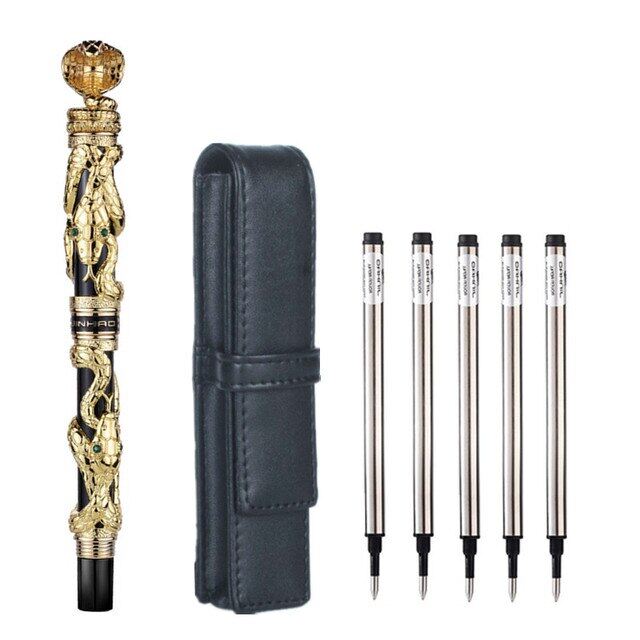 High Quality Luxury Jinhao Snake Ballpoint Pen 0.7MM Nib Novelty Cobra 3D Pattern Pen For Men Business Office Supplies Gift