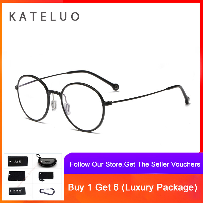KATELUO J803 Computer Anti Blue Laser Round Frame Retro Classic Eyeglasses