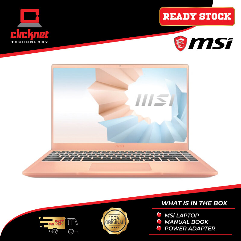 MSI Modern 14 B11SB-235 14 FHD Laptop Beige Mousse ( I7-1165G7, 16GB, 512GB SSD, MX450 2GB, W10 ) Malaysia