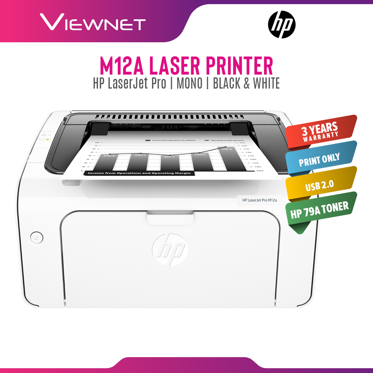 HP Mono LaserJet Pro M12a Printer 3 Years Onsite Warranty with 1-to-1 Unit  exchange **NEED TO ONLINE REGISTER** | Lazada