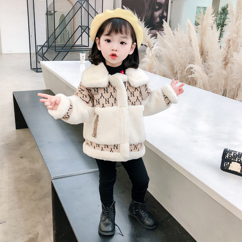 Red Fashionable Fur Integrated Girls 