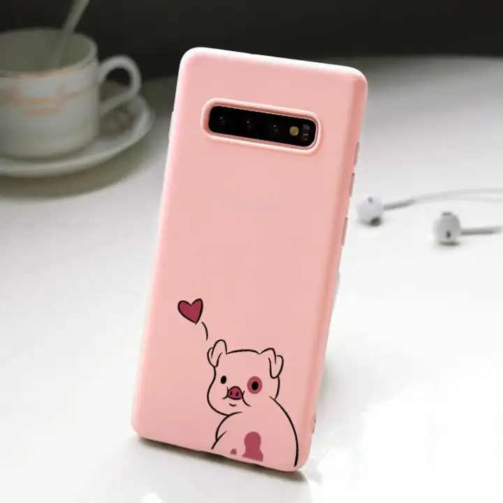 Warna Merah Muda Kartun Hewan Anjing Dinosaurus Gadis Shockproof