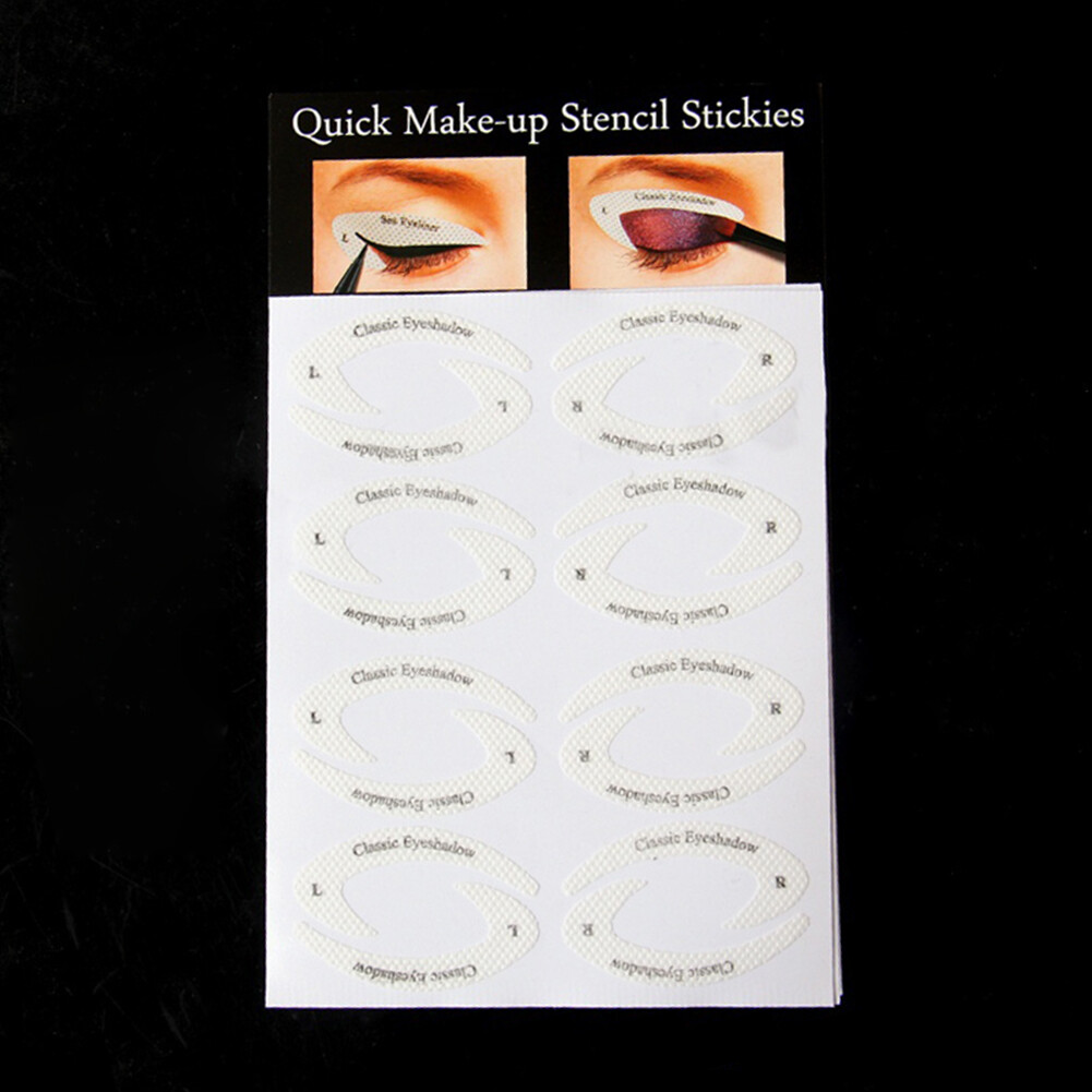 [HOBARTO]32Pcs Quick Eyeliner Stickier Stencils Cosmetic Eye Shadow Eyebrow Makeup Tool
