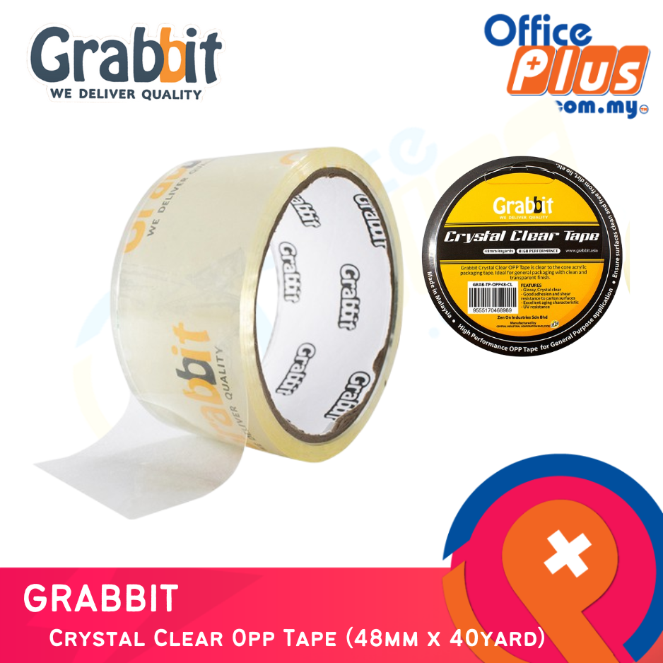 Grabbit Cic Crystal Clear Opp Tape (48mm x 40) | Lazada