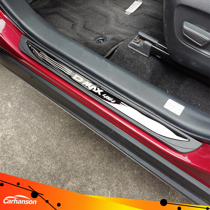 Carhanson Styling For Isuzu D-MAX 2021 Stainless Steel Door Sill Scuff Plate Protector Guard Car Sticker Car Accessories