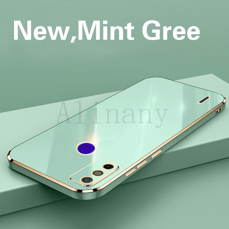 Tecno Spark 6 Go Case Shockproof Soft Silicone Electroplating Back Cover Case Tecno Spark6 Go Phone Casing