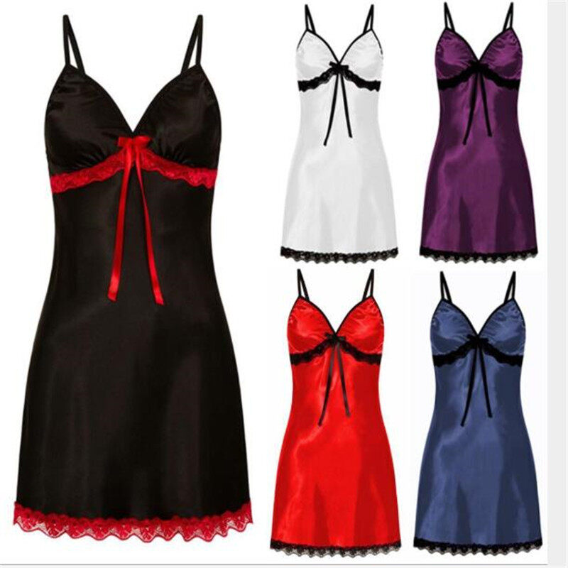 Pick Me Up Shop Plus Size Dazzling Womens Lace Bow Lingerie Babydoll Nightwear Sleepskirt Night Dress