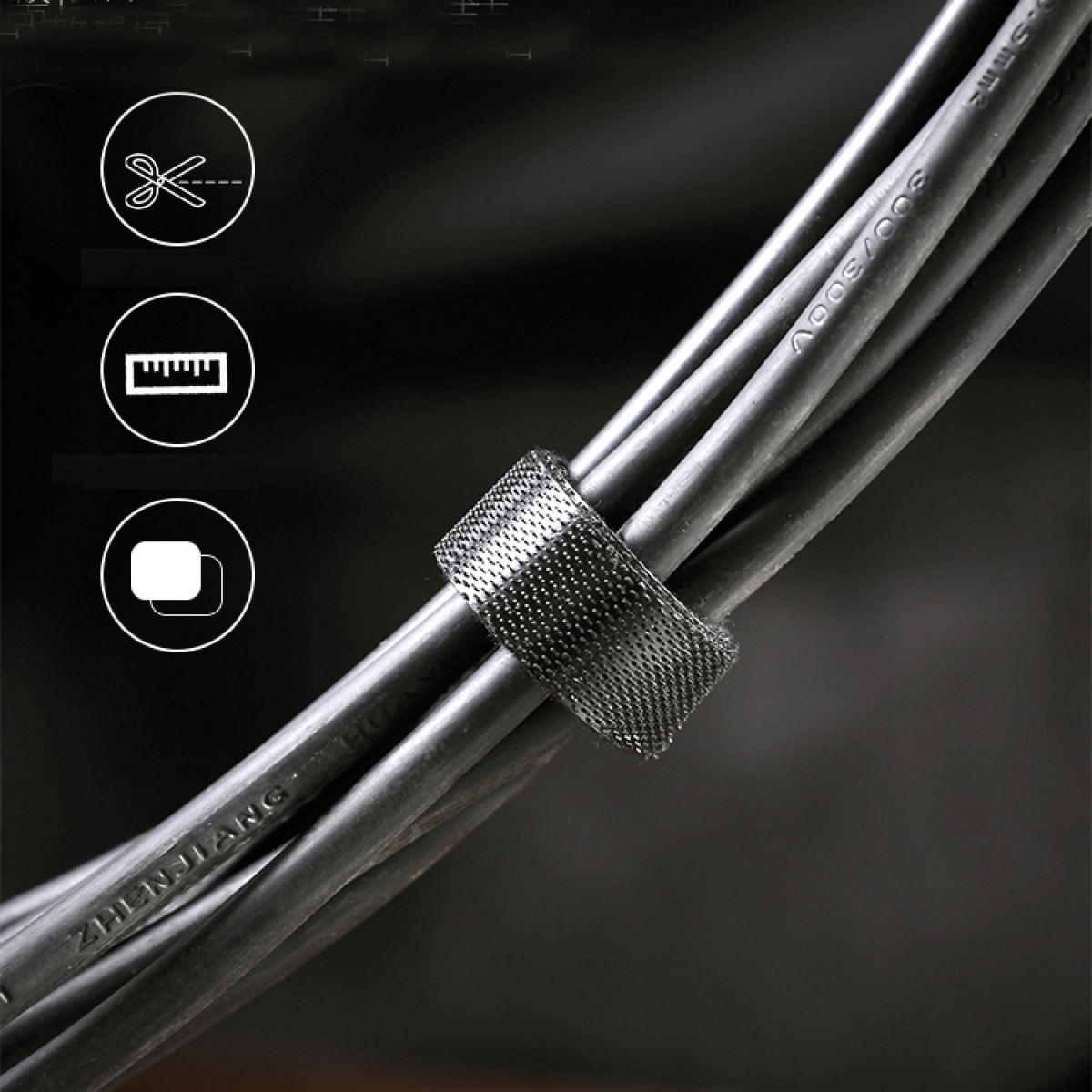 VAORLO 1M Dây Sắp Xếp Cáp Cuộn Dây Cáp USB Miếng Bảo Vệ Cáp Tai Nghe Kẹp Giữ Quản Lý Dây Chuột, Dụng Cụ Quản Lý Cáp Tái Sử Dụng Cắt Miễn Phí Velcro