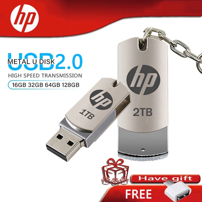 Pendrive HP 128GB 64GB Waterproof Pen Drive 16GB 8GB Metal Memoria Usb