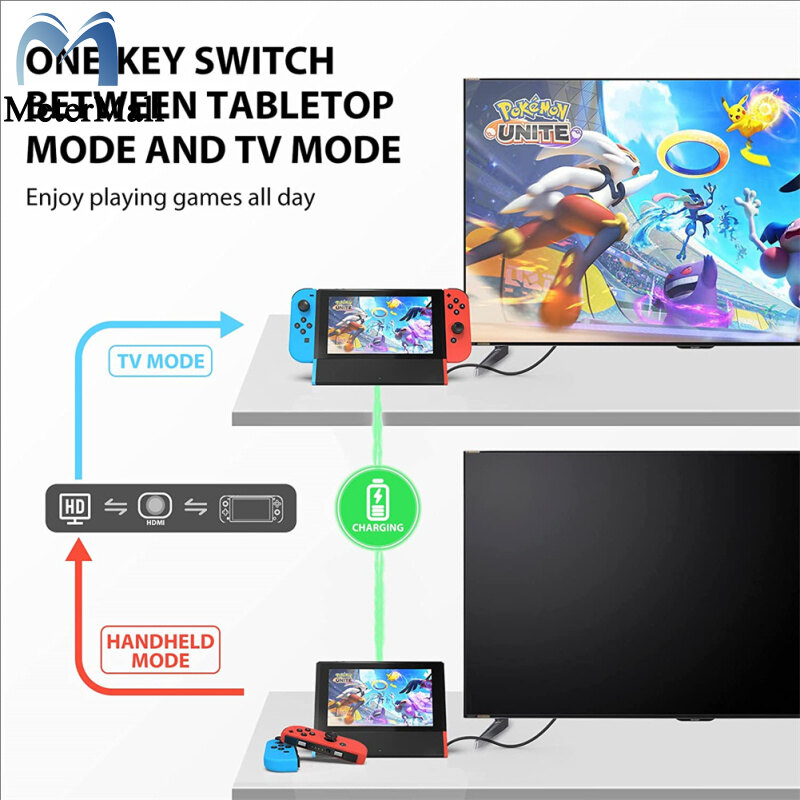 Siwiqu Tv Dock Station Replacement With 4k Hdmi-compatible Adapter/Type C/USB Port Compatible For Nintendo Switch/switch Oled