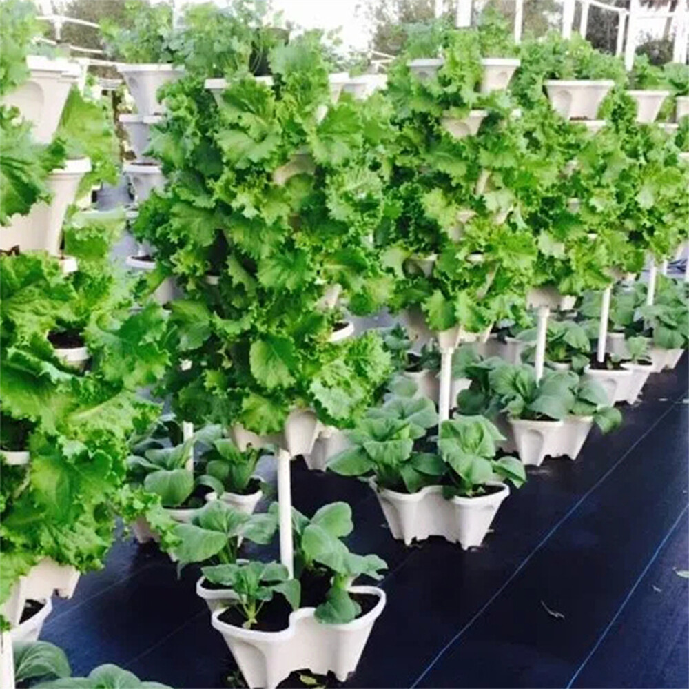 FLEWWER Chậu Hoa Nhựa Tự Làm Xếp Chồng Lên Nhau Hoa Lập Thể Chậu Hoa Cho Phụ Kiện Khu Vườn Trồng Rau Dâu Tây Chậu Trồng Cây Chậu Trồng Cây Tháp Nhựa Có Khay Chậu Vườn