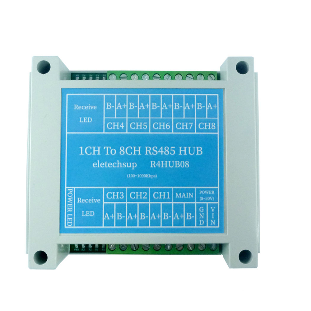 Diymore 8 Port RS485 Hub Industrial Grade 485 Bus Repeater Serial Port Sig-nal Amplifier