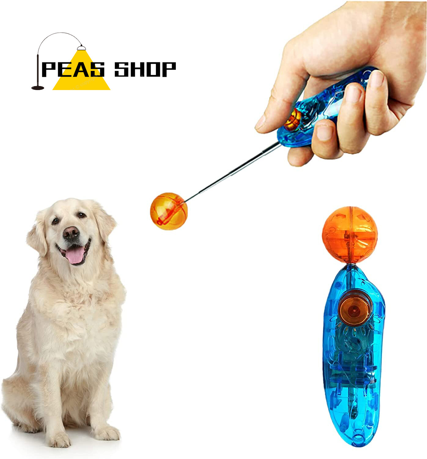 Dog Training Clickers, Pet Training Clicker with Retractable Target Stick, New Puppy Essentials,Cat Clicker Training Kit, Dog Whistle, Cat Whistle