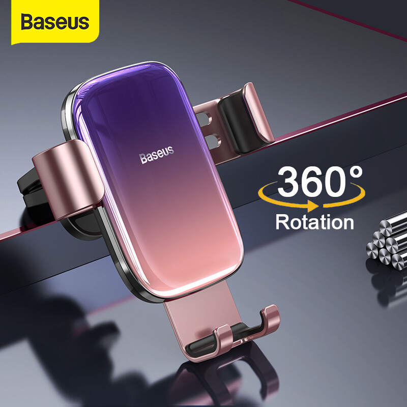 Baseus xe hợp kim giá để điện thoại di động phổ thông giá để điện thoại trong cửa gió xe hơi kẹp gắn cho điện thoại thông minh giá đỡ trọng lực