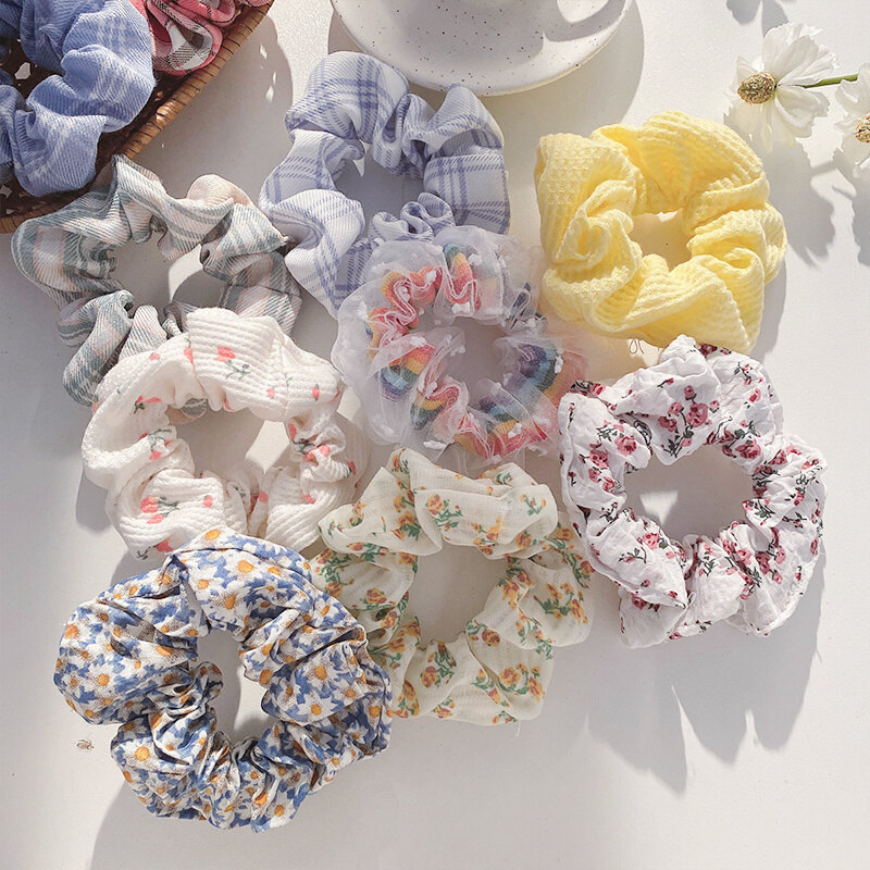 Floral Scrunchies Ponytail Hair Tie