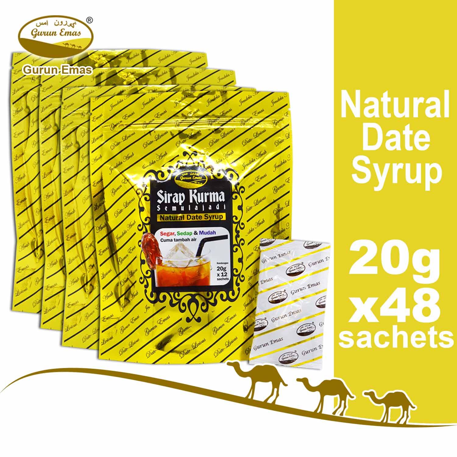 Gurun Emas Natural Date Syrup 20g x 48 sachets Sirap Kurma Semulajadi