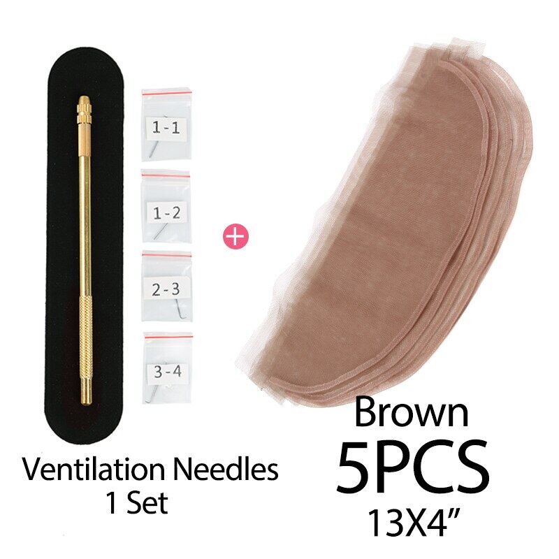 Plussign 1-2/2-3/3-4 Ventilating Needle With 44 Hd Lace Net For Making Wigs Closure Frontal Toupee Making And Repair Tools
