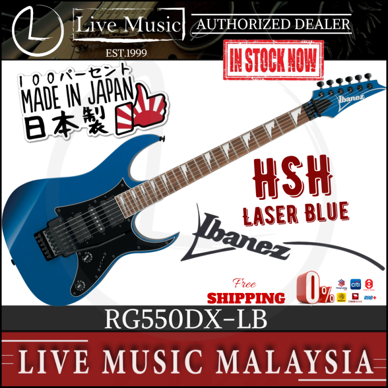 Ibanez RG550DX-LB - Genesis Collection Electric Guitar MADE IN JAPAN, Laser Blue (RG550DX/RG550) Malaysia