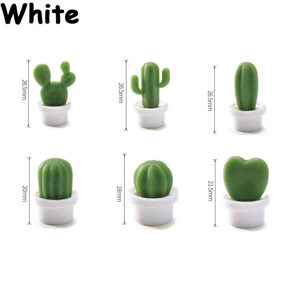 6PCS/Lot Refrigerator Magnet Cute Kitchen Message Board Home Decoration Magnetic Stickers Simulation Cactus Refrigerator Magnet Succulent Potted