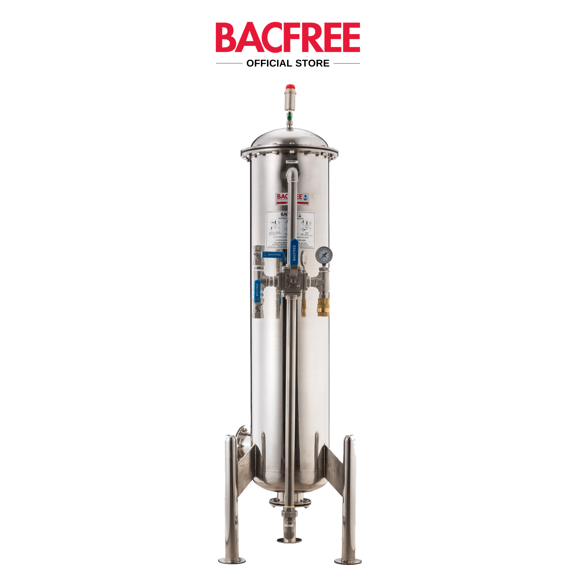 BACFREE ER28S Stainless Steel 304 Polished Finishing Outdoor Water Filters With 6 Layers MultiMedia Filtration (Free Installation)