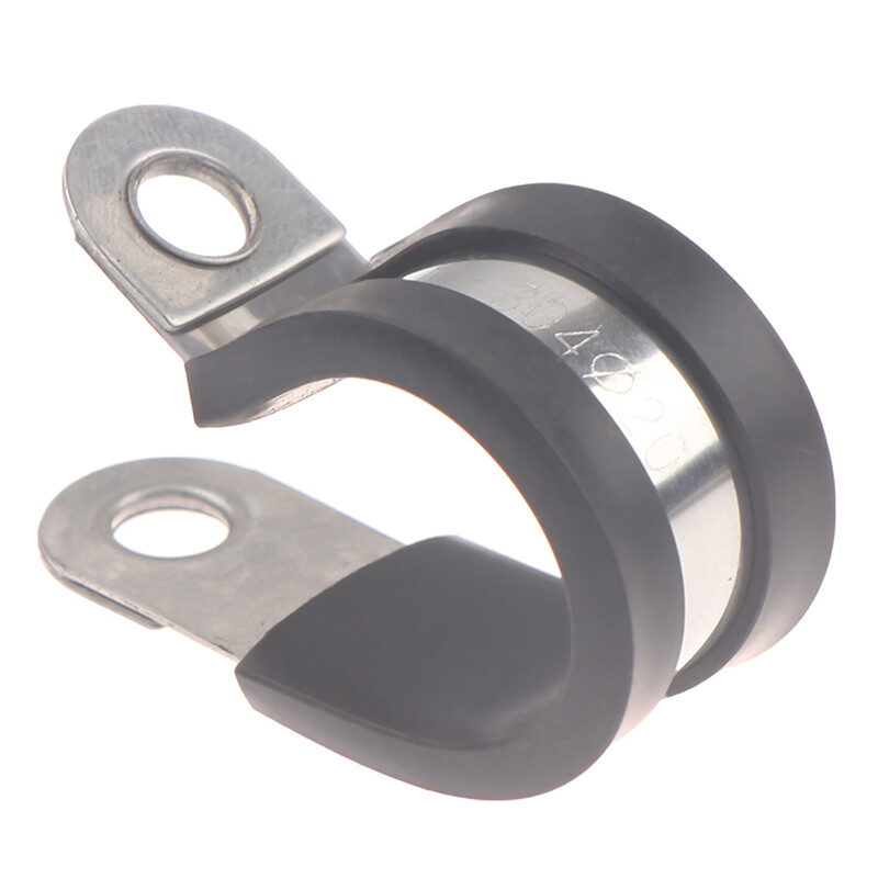 2 Chiếc Kẹp Chữ P Lót Cao Su Bằng Thép Không Gỉ 304 Kẹp Ống Gắn Cáp