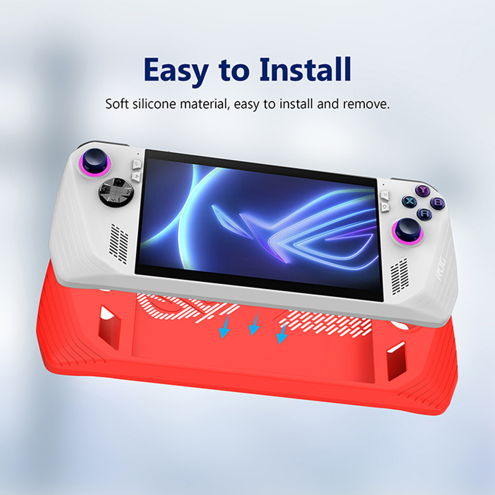 Full Wrap Silicone Protective Cover Accessories + Button Caps for ASUS ROG Ally Handheld Game Console