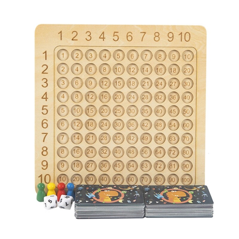 Wood Mathematics Multiplication Board Early Learning Brain Development Toy Classroom Teaching Aids Arithmetic Child Gift