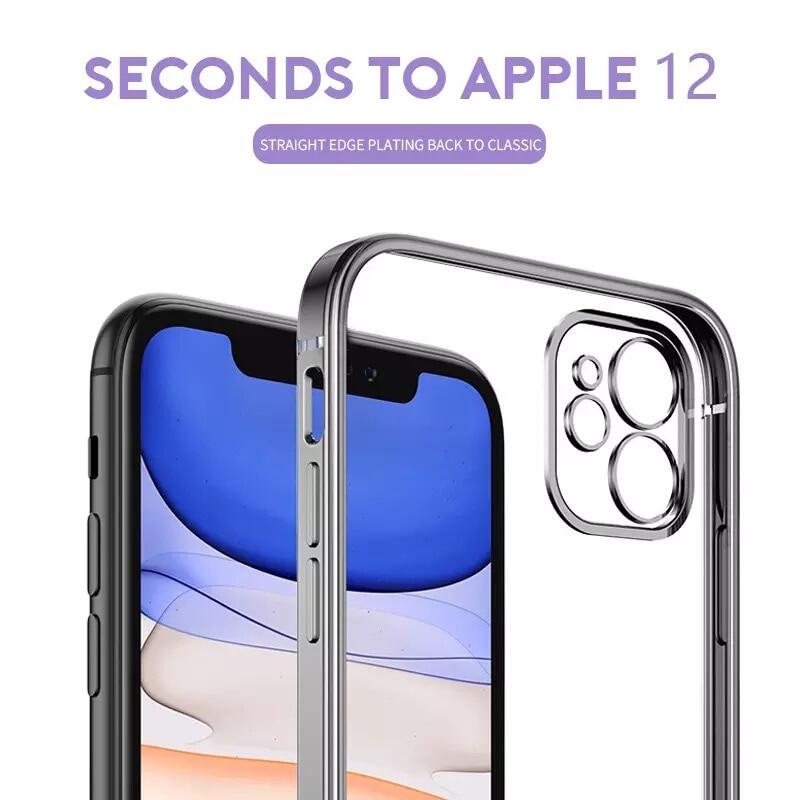Square Plating Frame Protection Soft Case For iPhone 11 13 14 15 Pro Max 12 Case For iPhone XS Max XR X 7 8 6s SE2 Plus Clear Back Cover