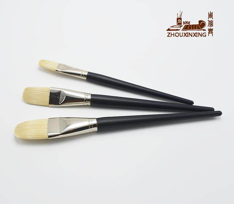 3pcs Crafts brush especially Big pig bristle round peak oil painting brush painting brush art supplies wooden cleaning brush