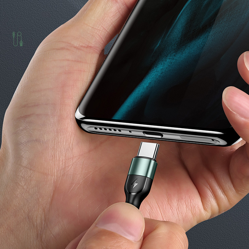 USAMS Lightning Charge Cable Aluminum Alloy Braided Cable Lightning For iPhone 6/7/8 iPhone 11 iPhone XS iPhone 12 13 14 pro max Charging Cable