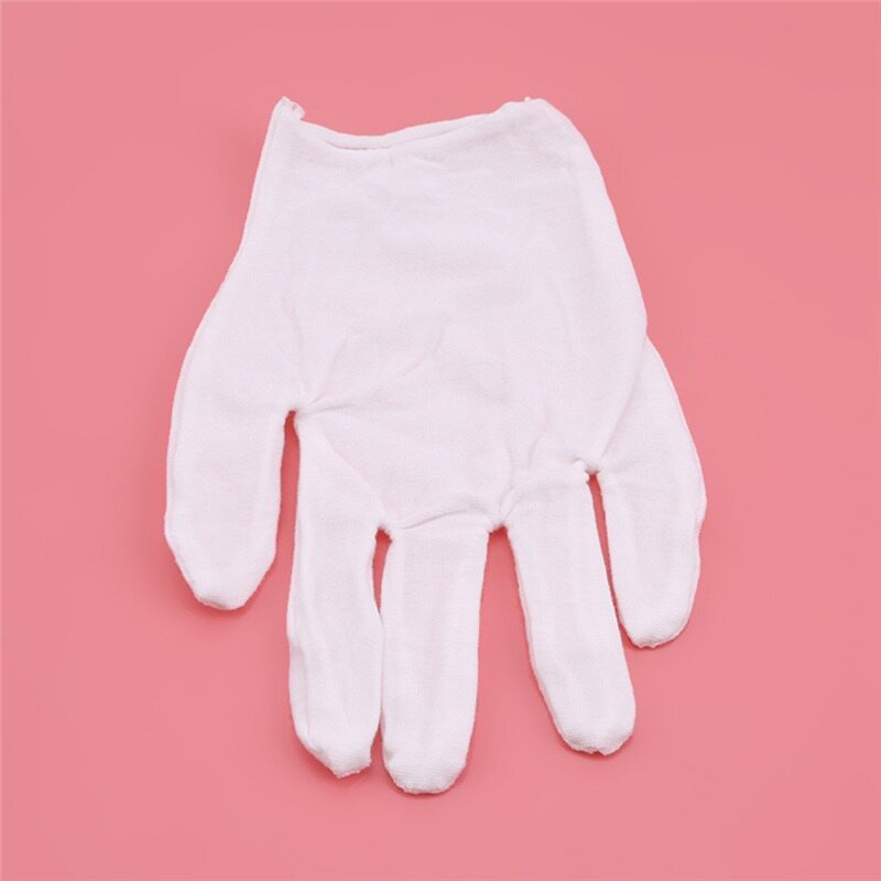 Feng Qi shop12 Đôi/Túi Găng Tay Cotton Đóng Hộp Riêng Biệt Dưỡng Ẩm Màu Trắng Eczema