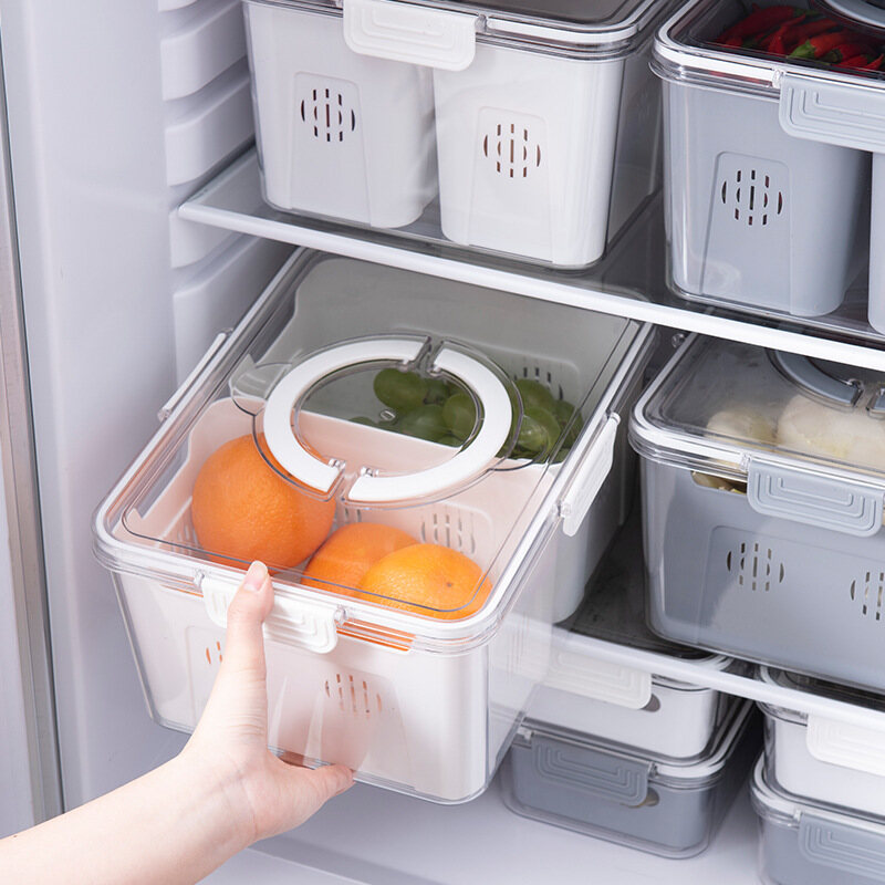 Kitchen refrigerator storage box, portable fresh-keeping box, refrigerator compartment sorting food, fruit, egg finishing storage box