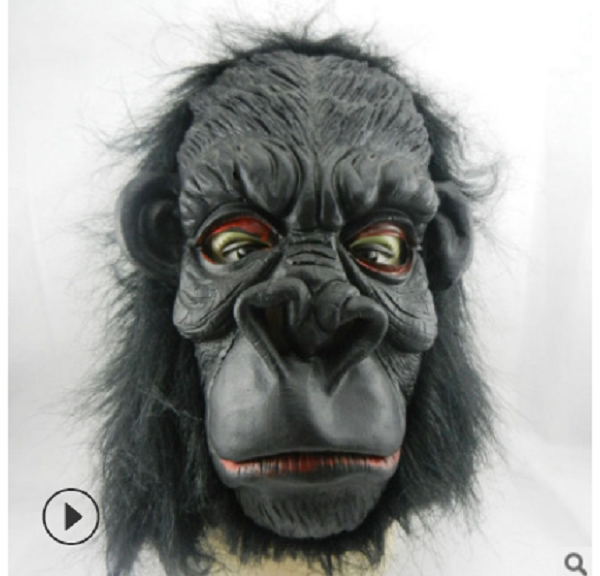 Boyroom 2023 new Adult Funny Black Gorilla Mask/Orangutan Gloves Full Head Creepy Animal Mask Party Supplies