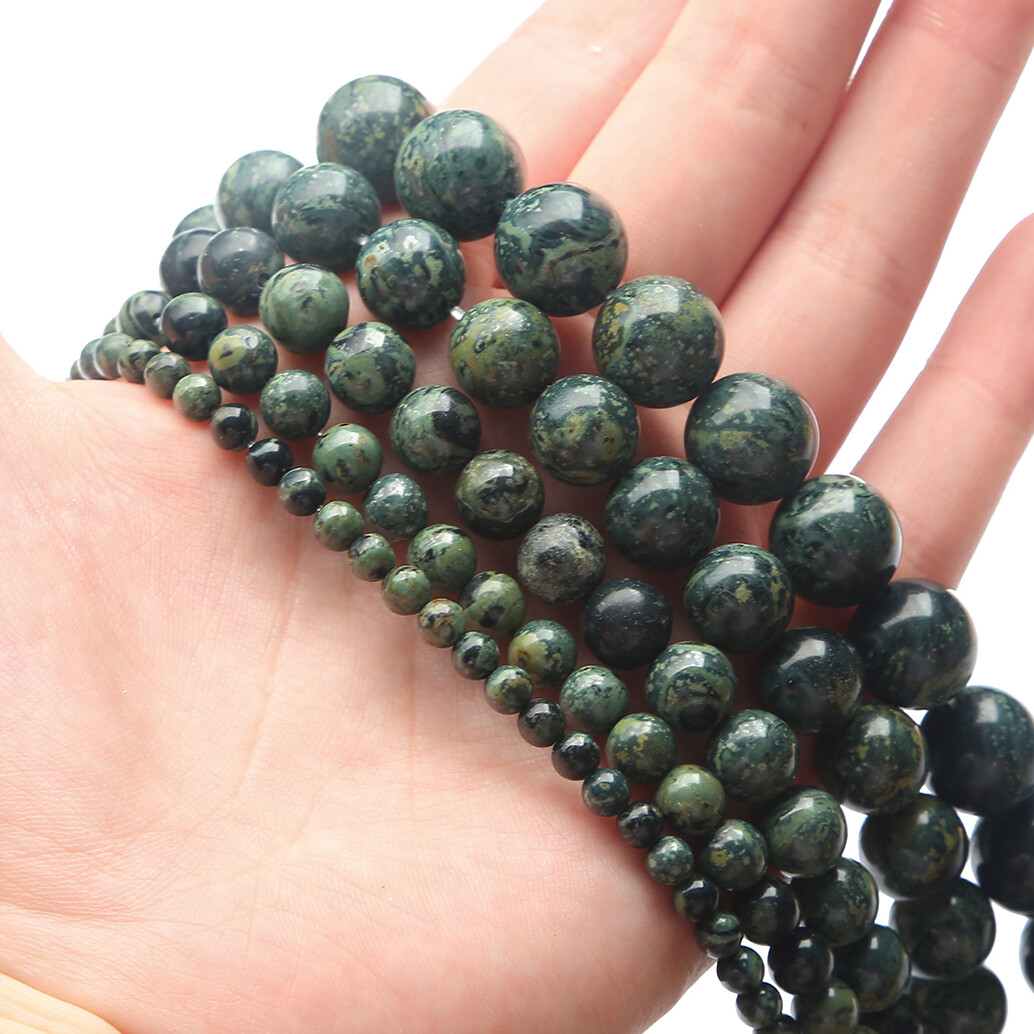 4/6/8/10/12mm Natural Stone Beads New Ryolite Jasper Loose Round Beads For Jewelry Making DIY Bracelet Necklace Earring Jewelry Accessories About 15''(38cm)