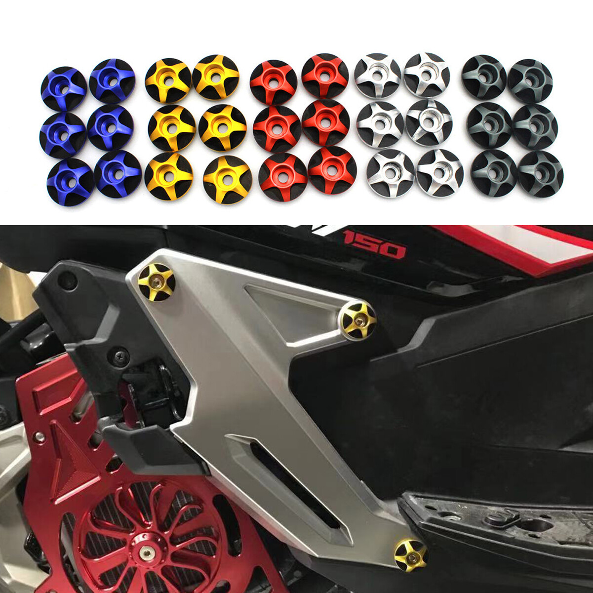 SEMSPEED Xe Máy Khung Lỗ Cap Cắm Side Panel Fairing Bolt Vít Bìa Cho Honda ADV 150 ADV150 2019 2020 2021 2022 6 Cái Bộ