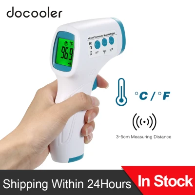 Docooler Digital Forehead Thermometer Non-contact Infrared Temperature Measurement with Color Backlight for Kids Children and Adults