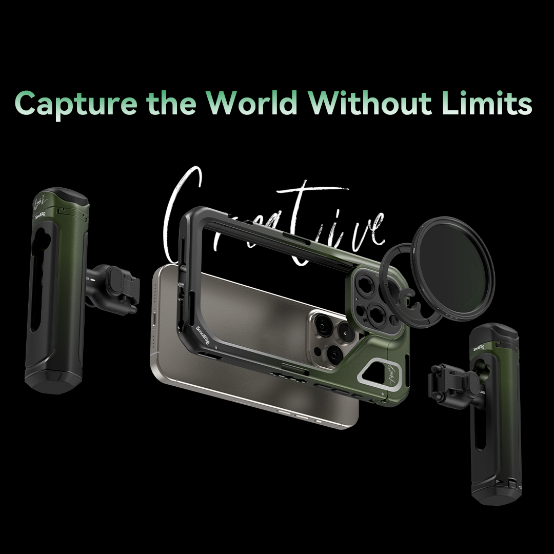 Smallrig x Brandon Li Bộ khung video di động có điều khiển từ xa Bluetooth không dây Tay cầm bên 67mm VND Bộ lọc cho iPhone 15 Pro Max (Phiên bản đồng thiết kế) 4407 / 4473